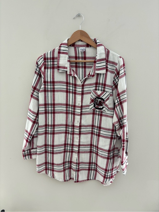 Tops - South Carolina Gamecocks Plaid Flannel Button-Down Shirt Women’s Medium